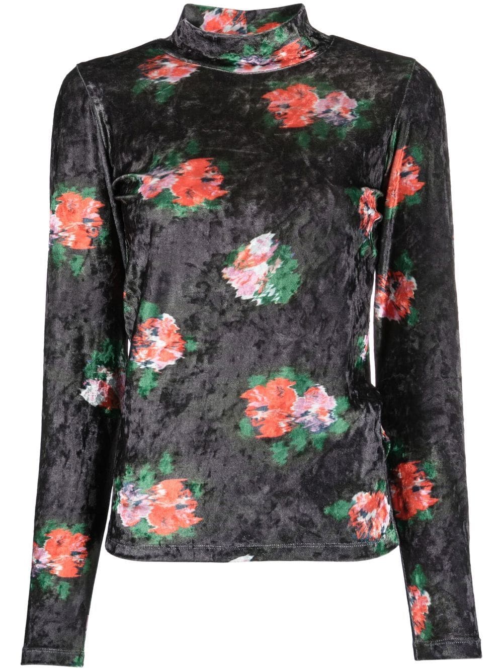 Henrik Vibskov floral-print velvet top - Black von Henrik Vibskov