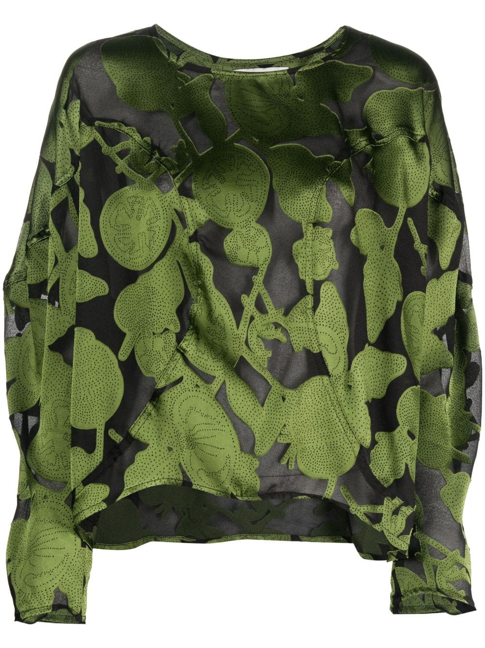 Henrik Vibskov graphic-print cropped blouse - Green von Henrik Vibskov