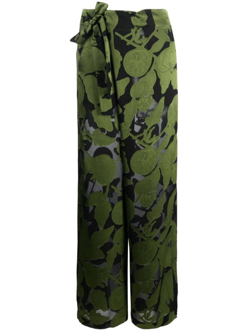 Henrik Vibskov graphic-print wrap trousers - Green von Henrik Vibskov