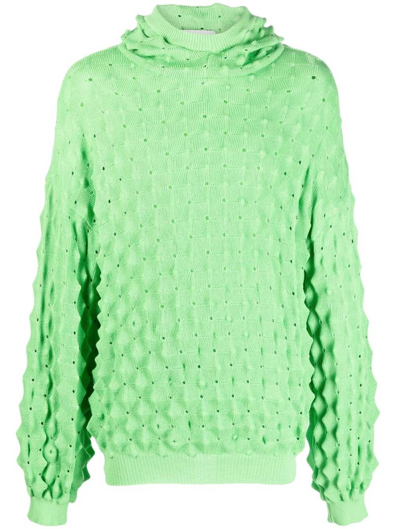 Henrik Vibskov open-knit hoodie - Green von Henrik Vibskov