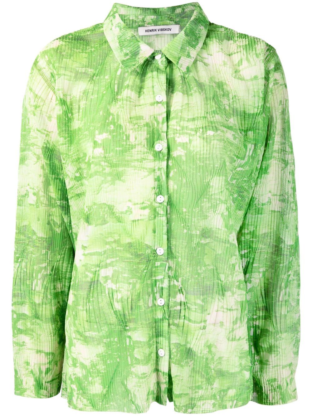 Henrik Vibskov printed plissé shirt - Green von Henrik Vibskov