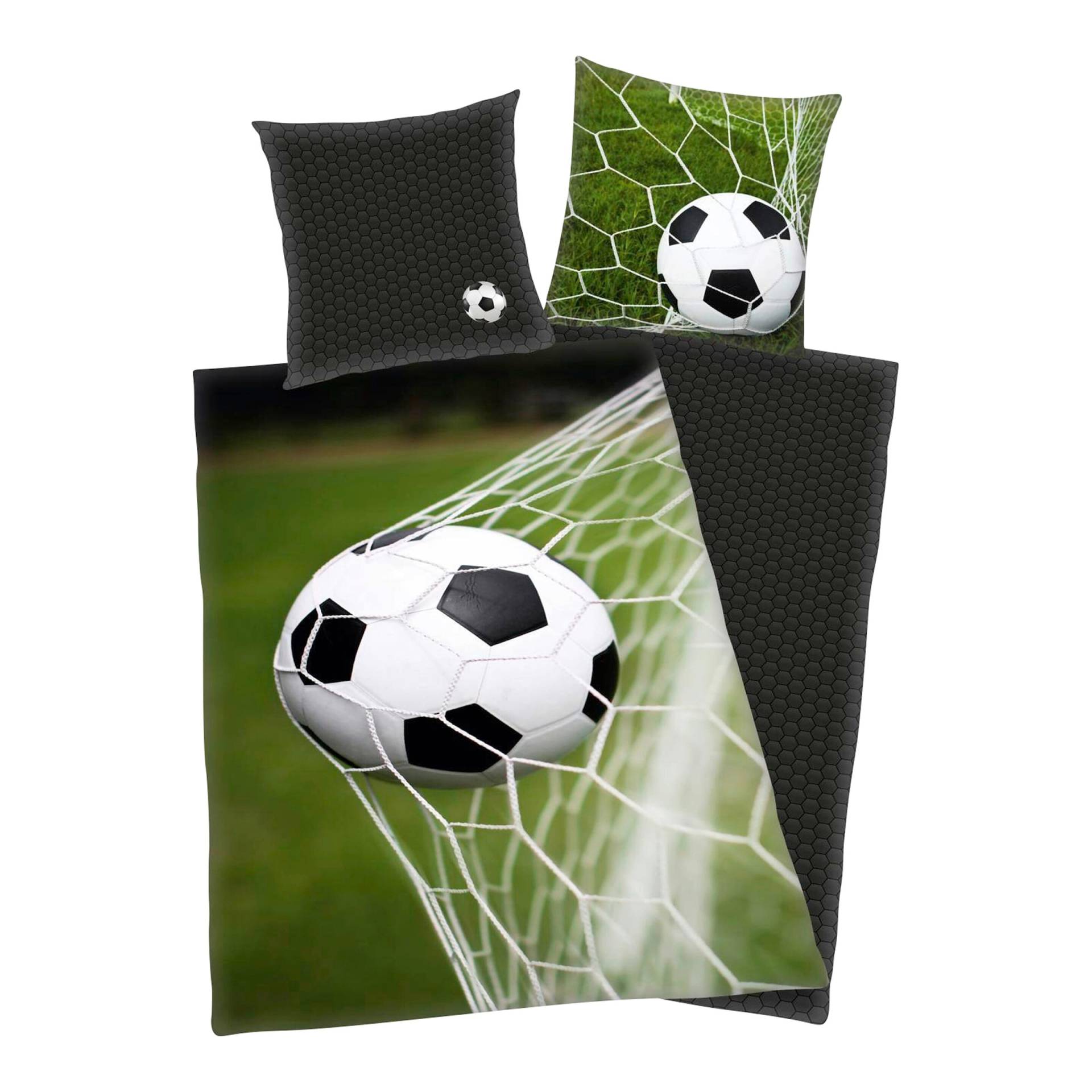 Renforcé Wende-Bettwäsche Fußball 80x80 / 135x200 cm Renforcé Wende-Bettwäsche Fußball 80x80 / 135x200 cm von Herding