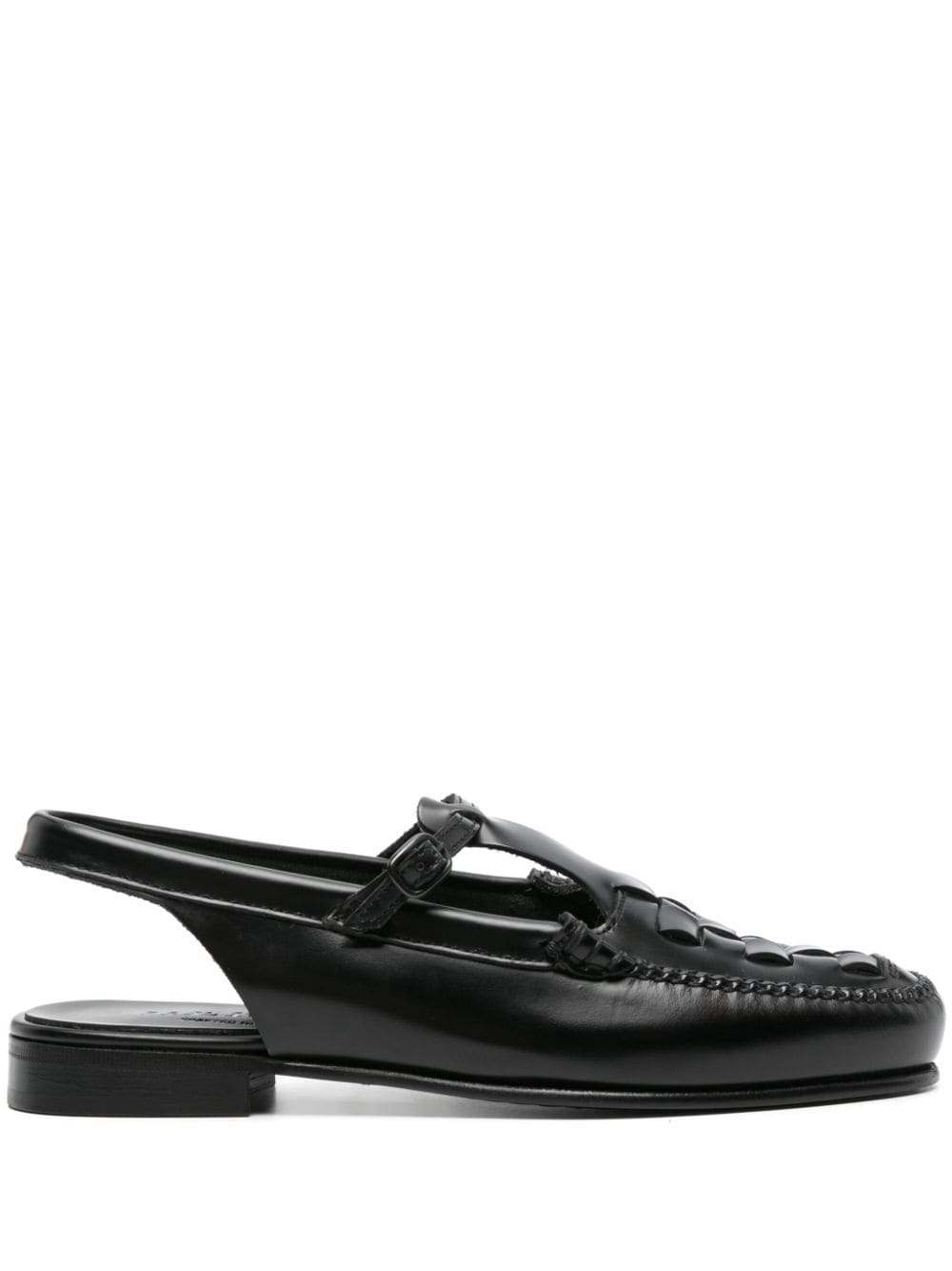 Hereu Roqueta leather slingback loafers - Black von Hereu