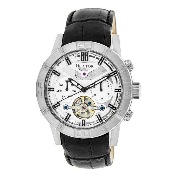 Heritor Automatische Hannibal Halbskelett-lederbanduhr Herren Weiss ONE SIZE von Heritor Automatic