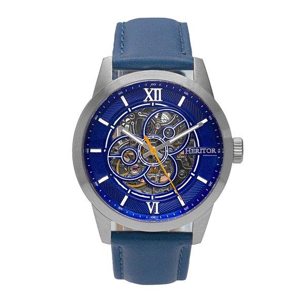 Heritor Automatische Jonas Lederarmband Skelettuhr Herren Blau ONE SIZE von Heritor Automatic