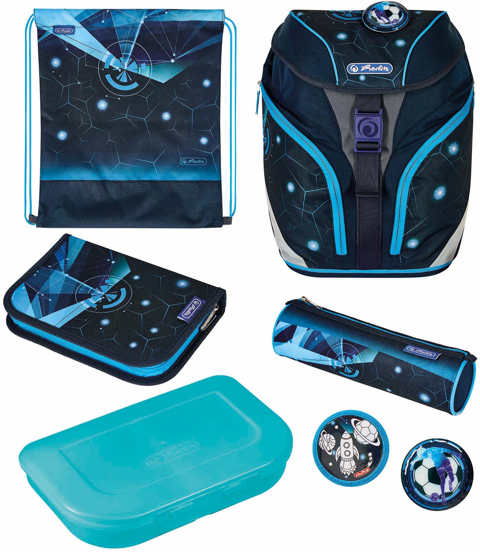 Herlitz Schulrucksack »SoftLight Plus, Space Boy«, Reflektoren-Floureszierende Flächen von Herlitz