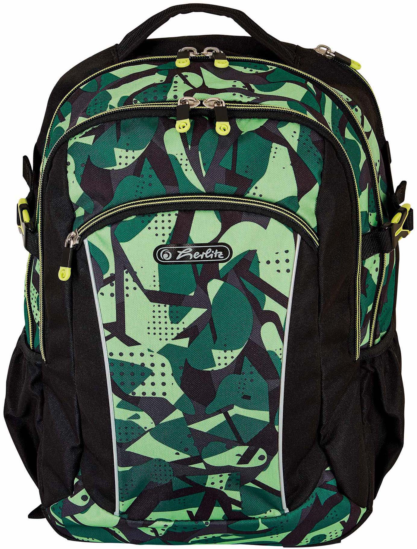 Herlitz Schulrucksack »Ultimate, Camo«, Floureszierende Flächen-reflektierende Streifen auf den Schultergurten von Herlitz