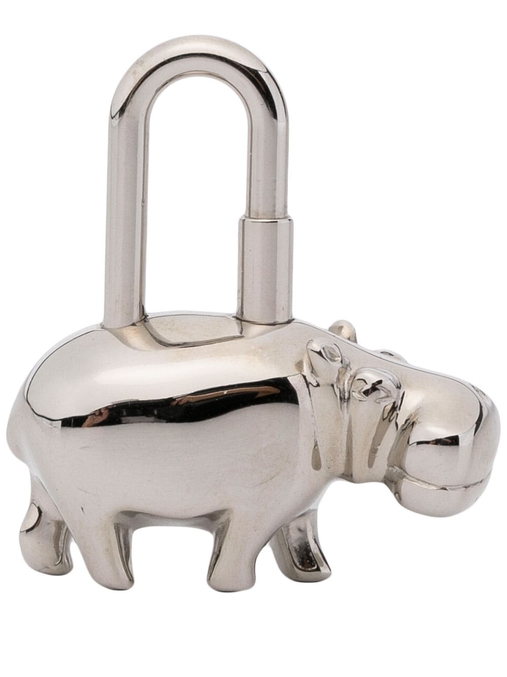 Hermès Pre-Owned 2005 pre-owned Hippopotamus Cadena padlock bag charm - Silver von Hermès Pre-Owned