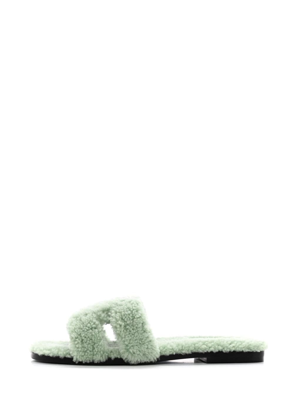 Hermès Pre-Owned Oran shearling sandals - Green von Hermès Pre-Owned