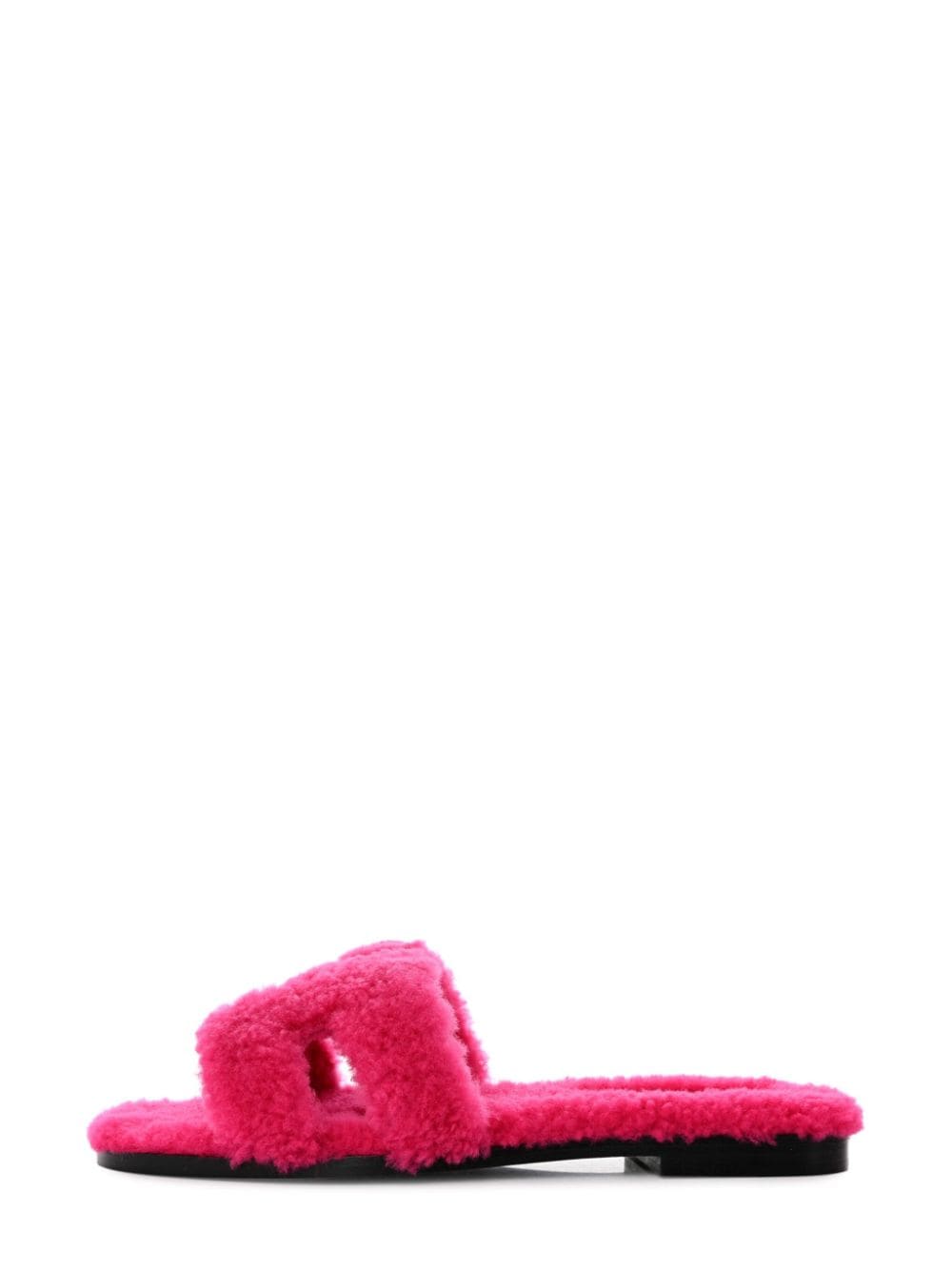 Hermès Pre-Owned Oran shearling sandals - Pink von Hermès Pre-Owned