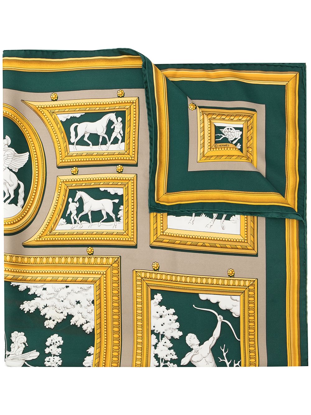 Hermès Pre-Owned 1990s Wedgewood silk scarf - Green von Hermès Pre-Owned