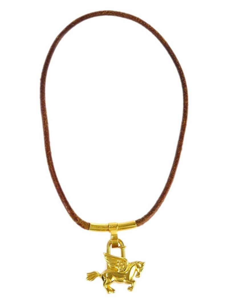 Hermès Pre-Owned 1993 Pegasus Cadena choker necklace - Brown von Hermès Pre-Owned