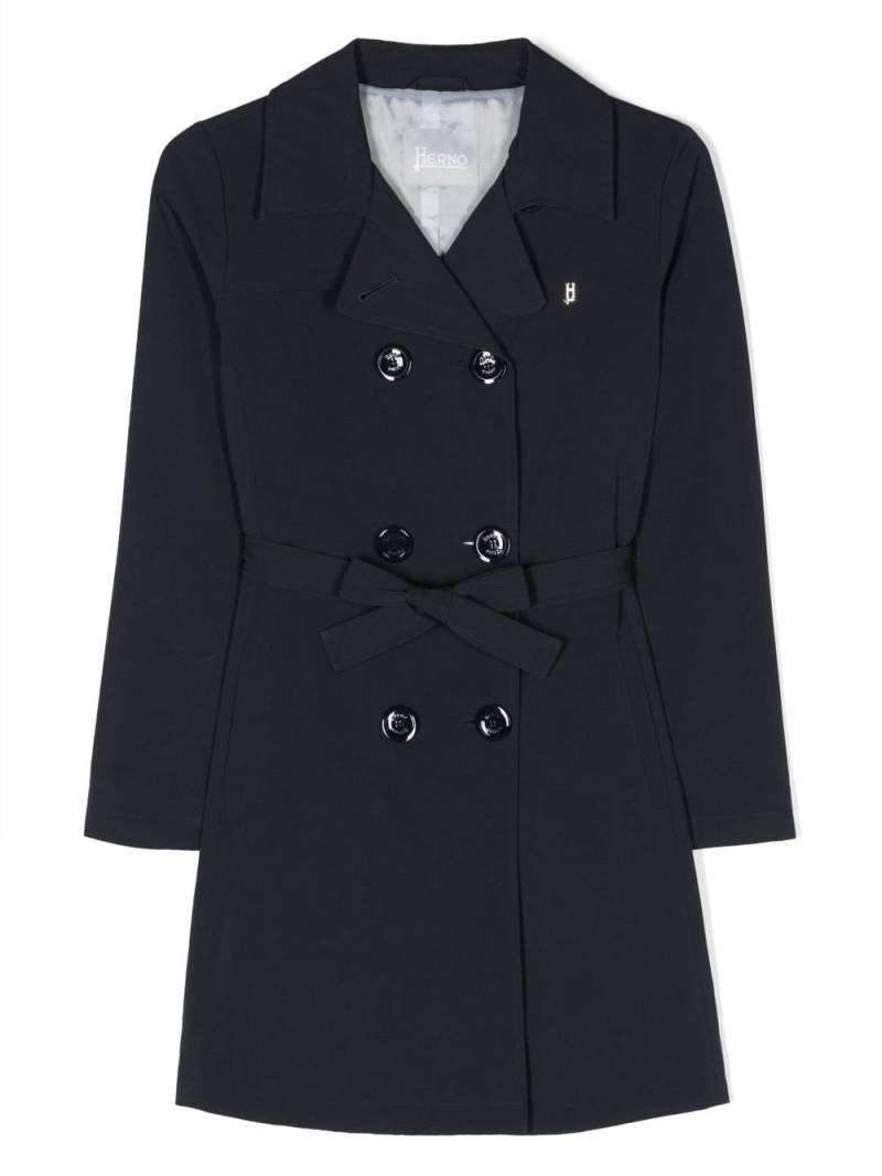 Herno Kids bow tie-fastening trench coat - Blue von Herno Kids