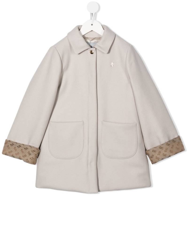 Herno Kids concealed-front fastening peacoat - Neutrals von Herno Kids