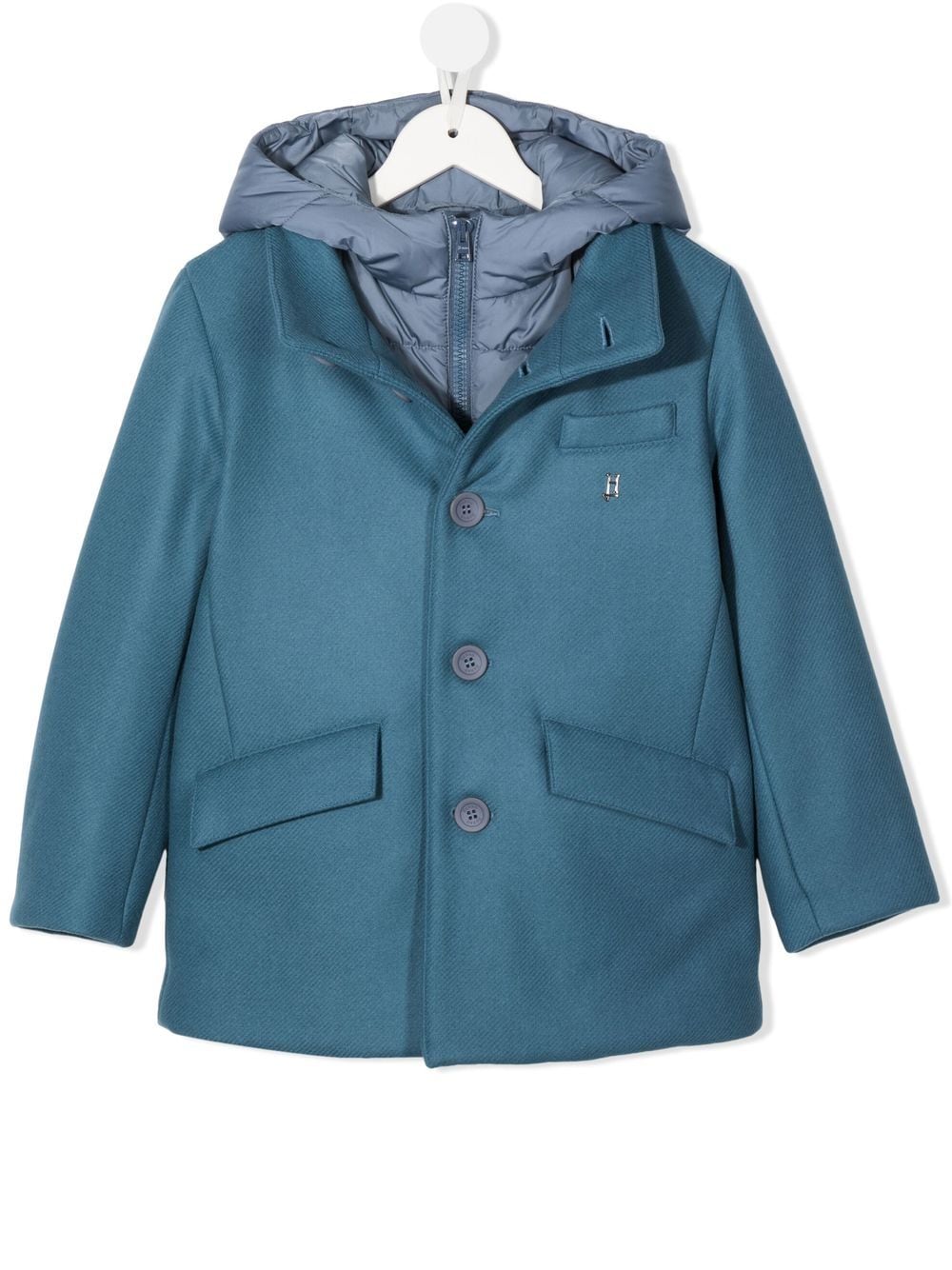 Herno Kids concealed-zip fastening hooded coat - Blue von Herno Kids