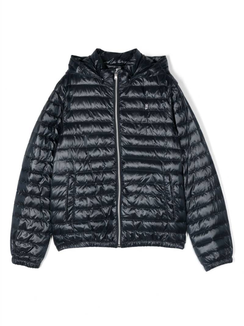 Herno Kids embossed-logo padded jacket - Blue von Herno Kids