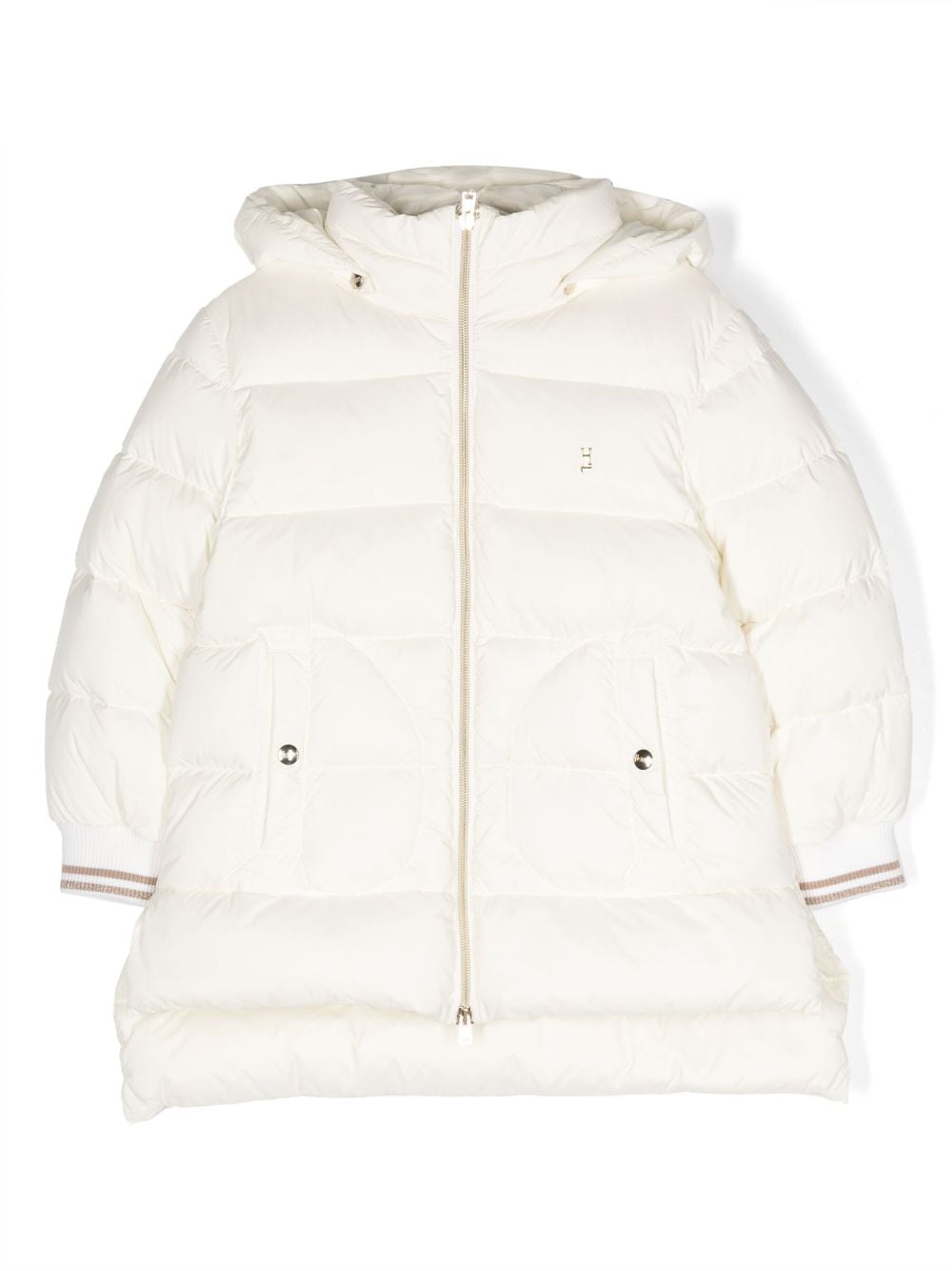 Herno Kids embroidered-logo padded hooded jacket - White von Herno Kids