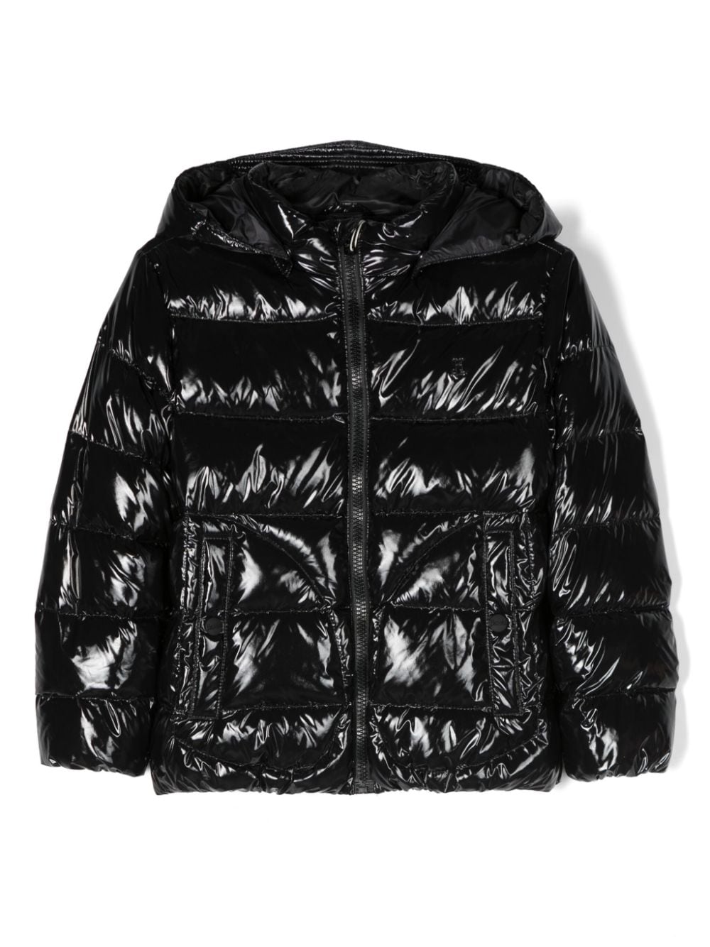 Herno Kids glossy-finish padded jacket - Black von Herno Kids