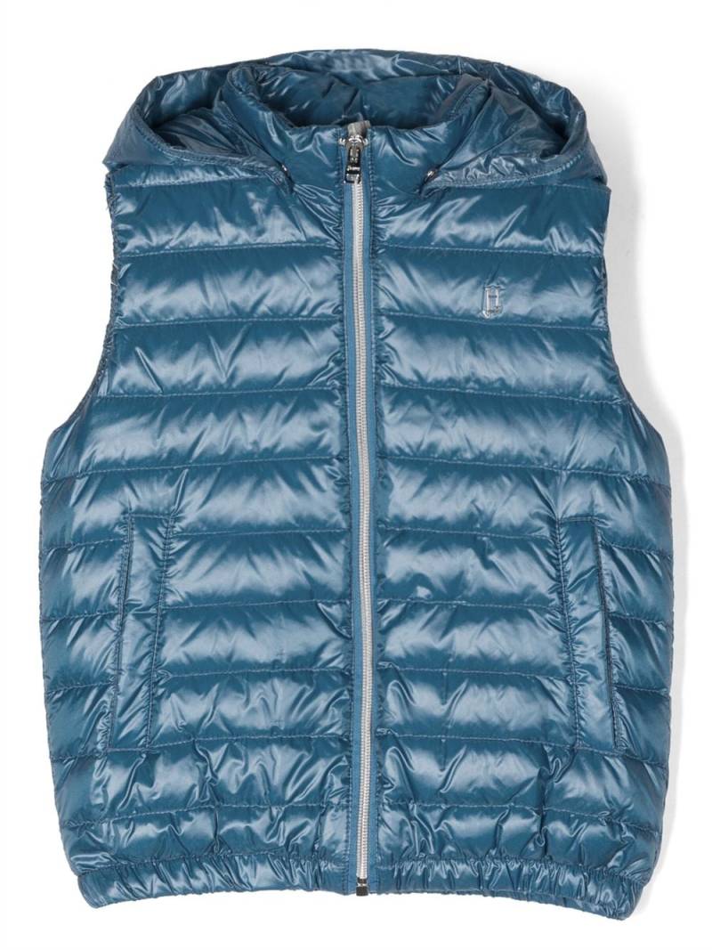 Herno Kids logo-plaque hooded gilet - Blue von Herno Kids