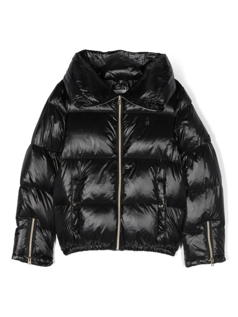 Herno Kids logo-plaque padded jacket - Black von Herno Kids