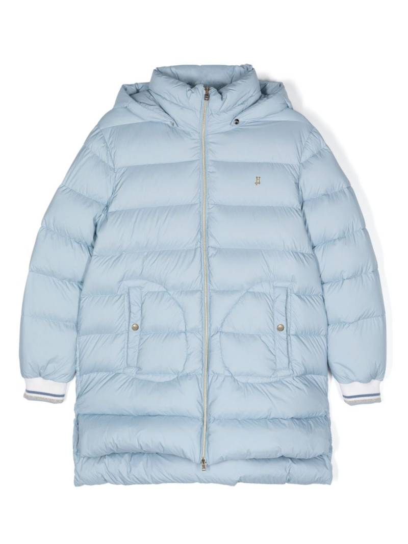 Herno Kids logo-plaque padded jacket - Blue von Herno Kids