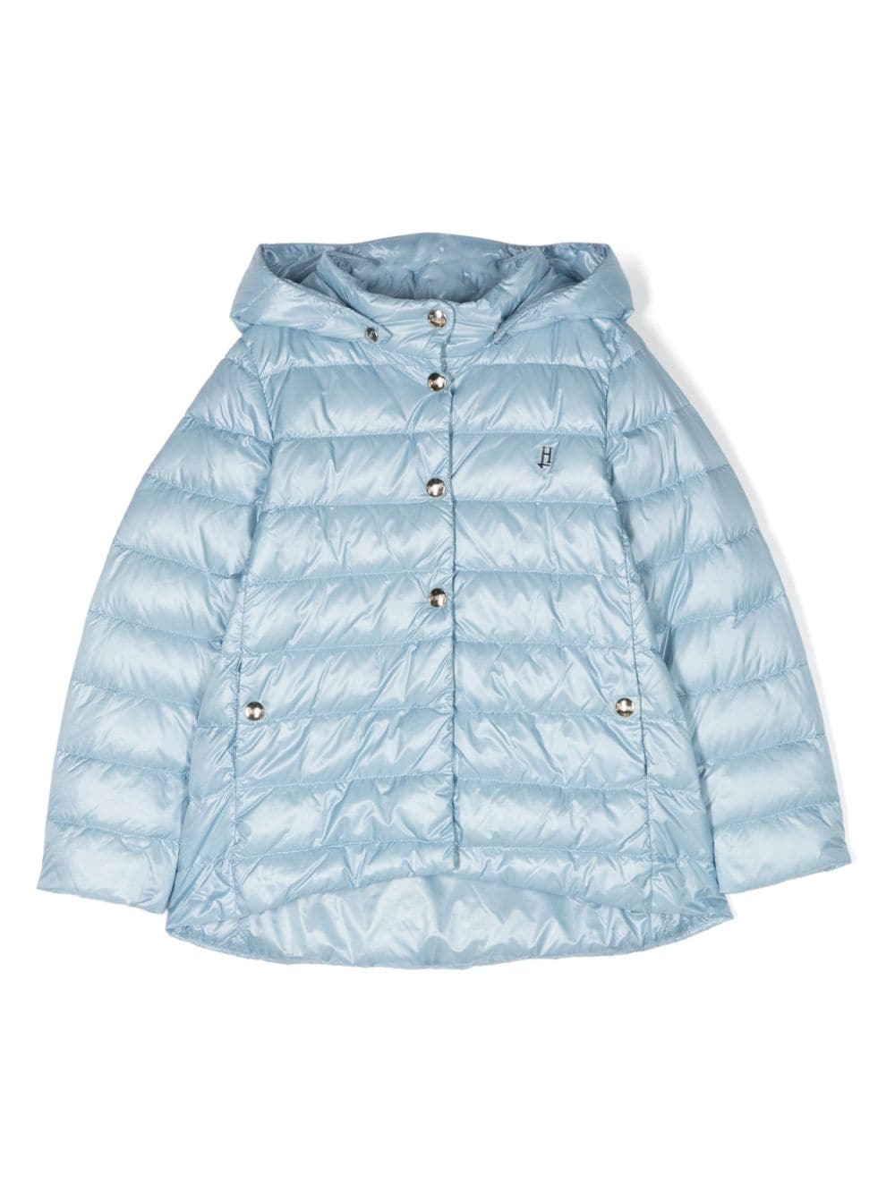 Herno Kids logo-plaque quilted jacket - Blue