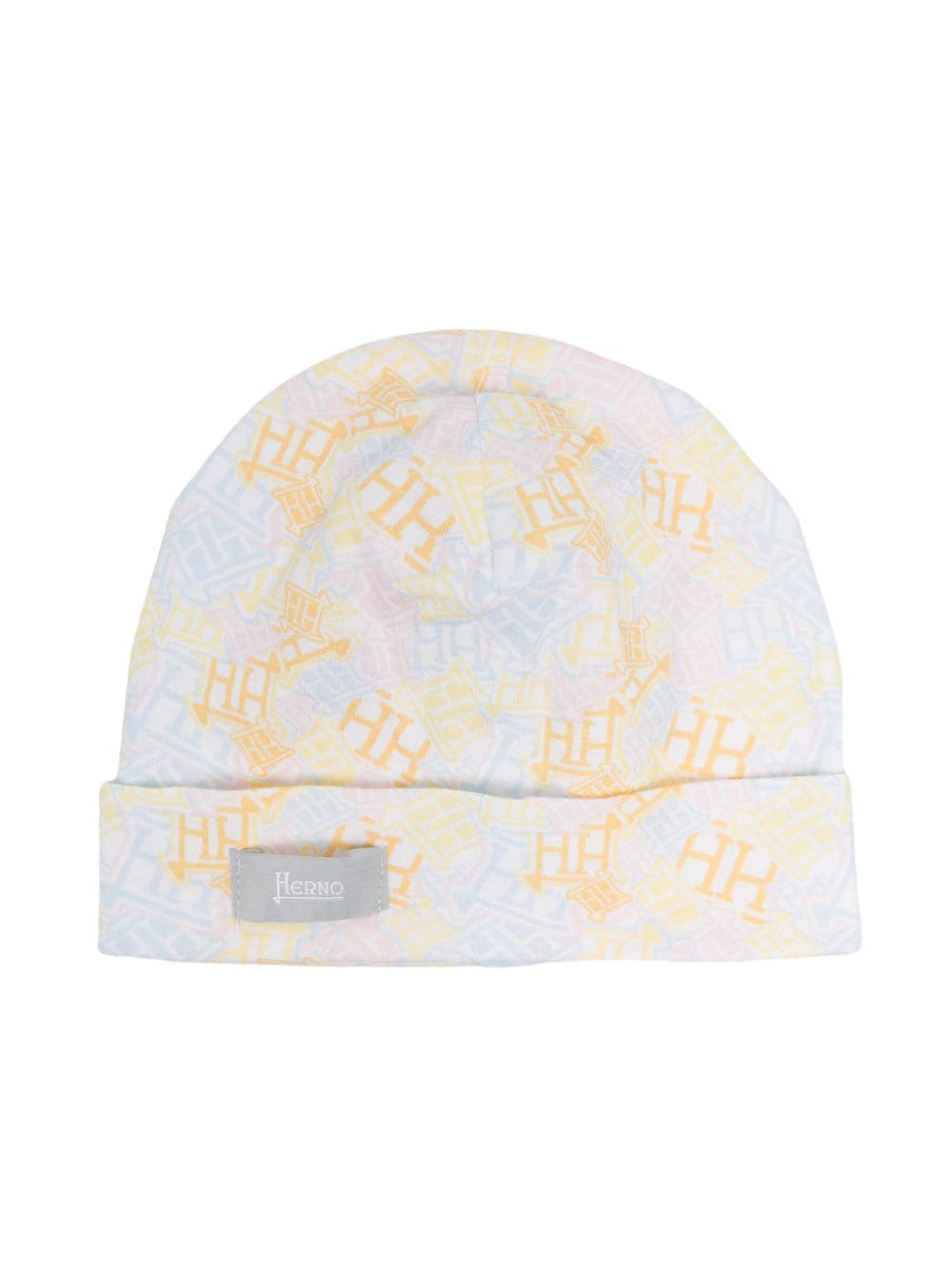 Herno Kids logo-print cotton hat - Yellow von Herno Kids