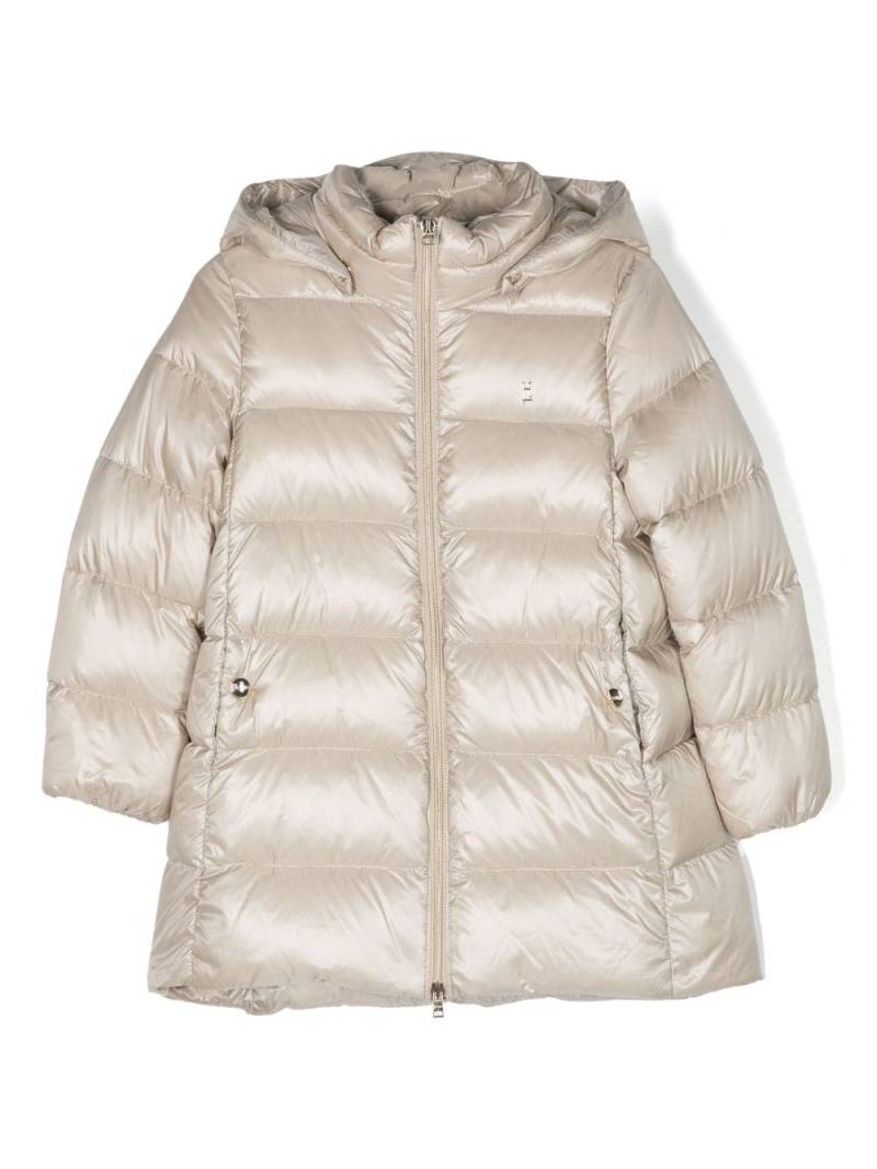 Herno Kids long-length padded hooded jacket - Neutrals von Herno Kids