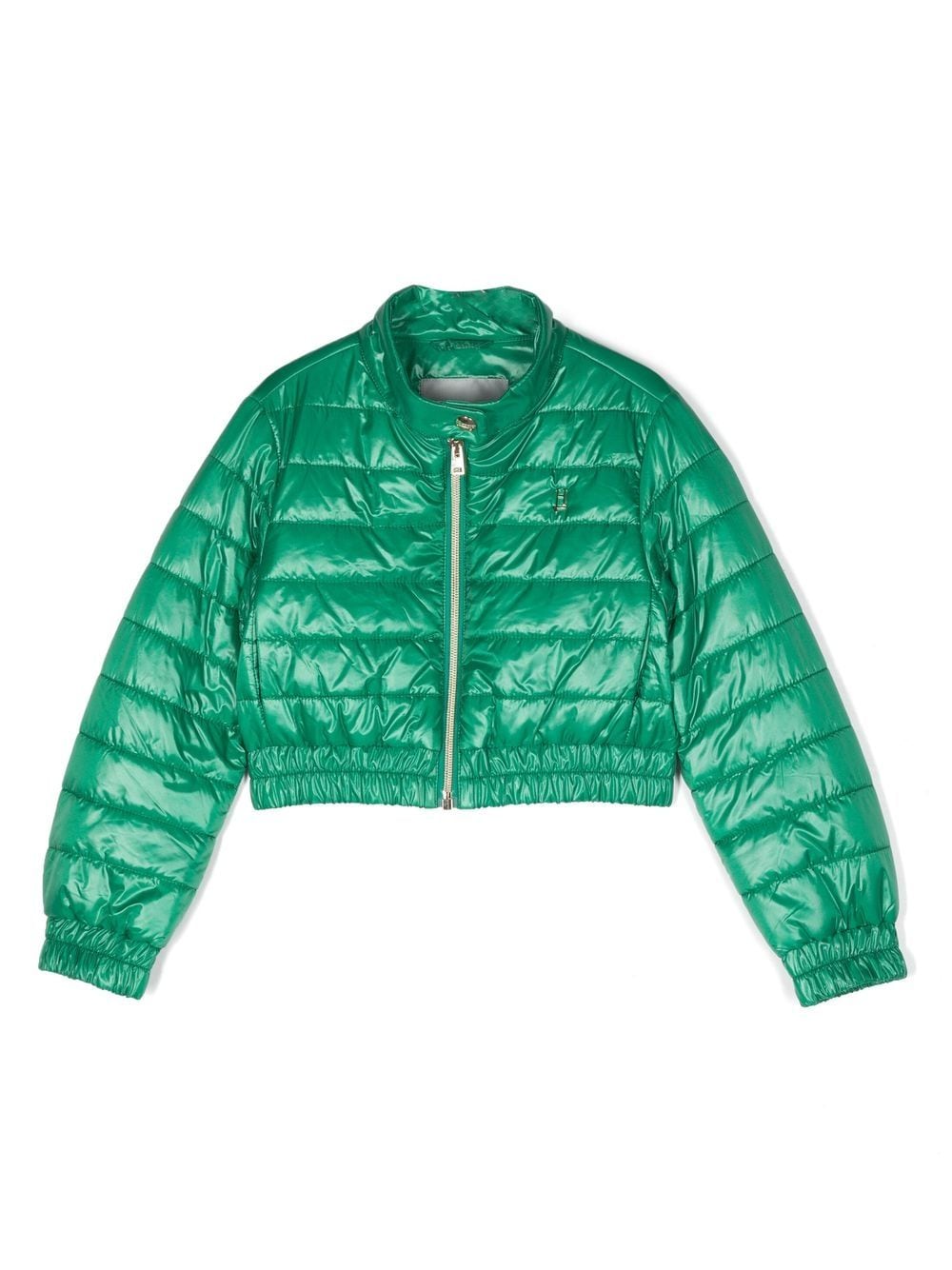 Herno Kids metallic cropped padded jacket - Green