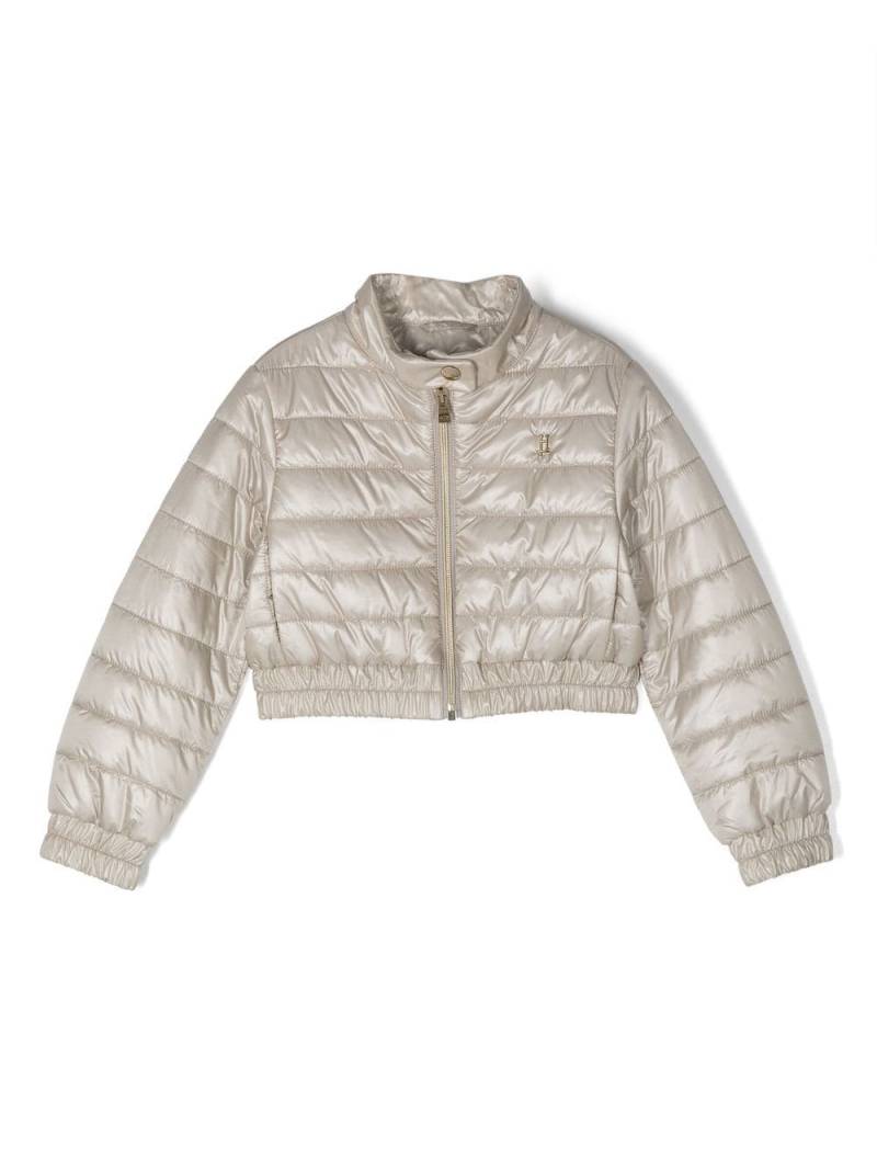 Herno Kids metallic cropped padded jacket - Neutrals von Herno Kids