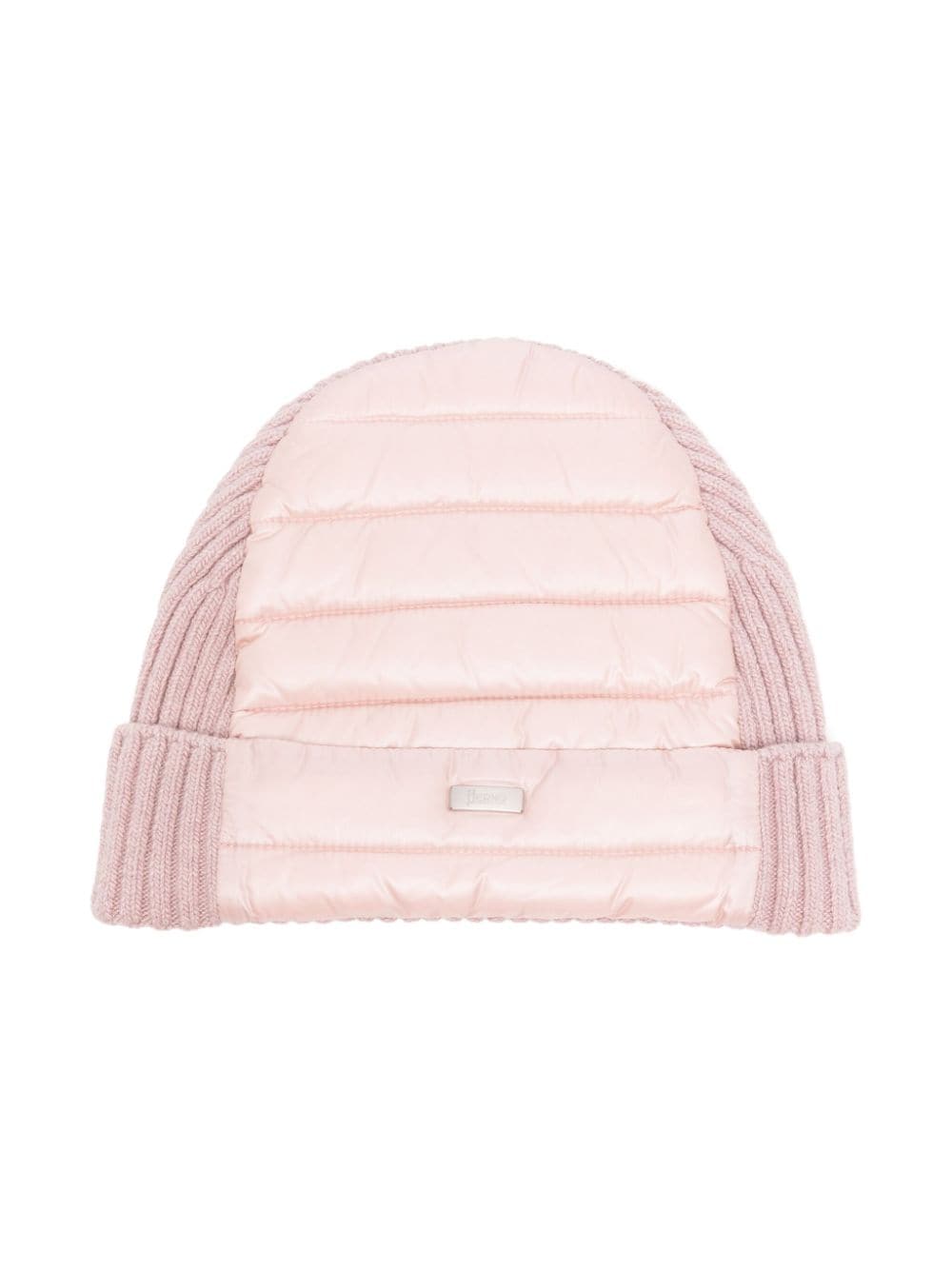 Herno Kids quilted knitted panelled beanie - Pink von Herno Kids