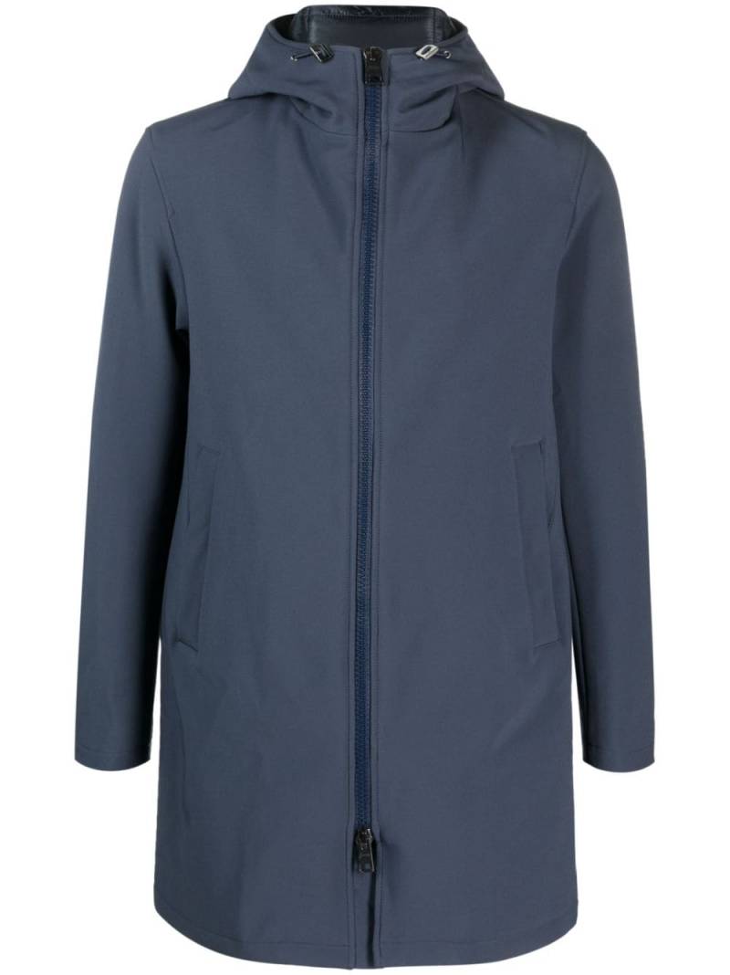 Herno drawstring-hood zipped parka - Blue von Herno