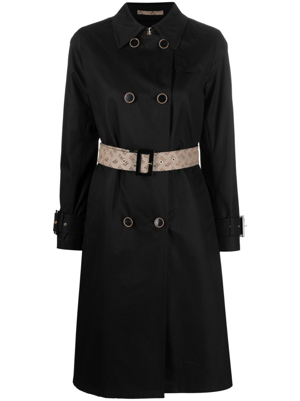 Herno belted cotton trench coat - Black von Herno