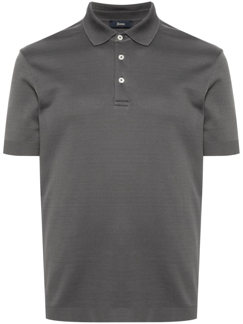 Herno button-up cotton polo shirt - Grey von Herno