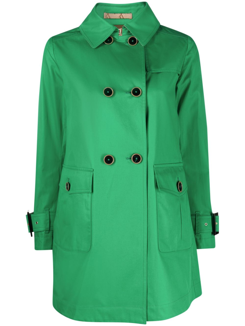 Herno double-breasted cotton trench coat - Green von Herno