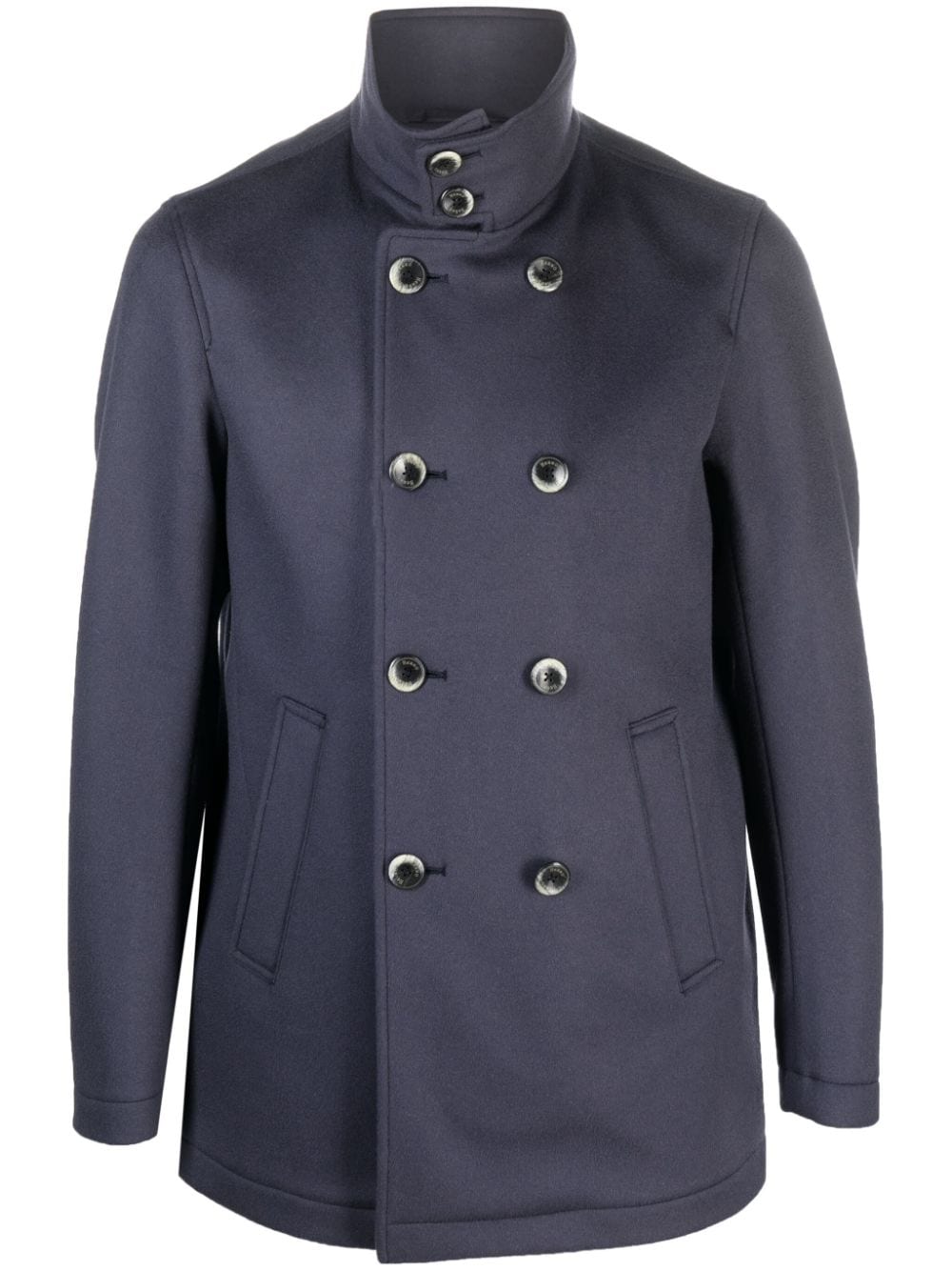 Herno double-breasted wool-cashmere coat - Blue von Herno