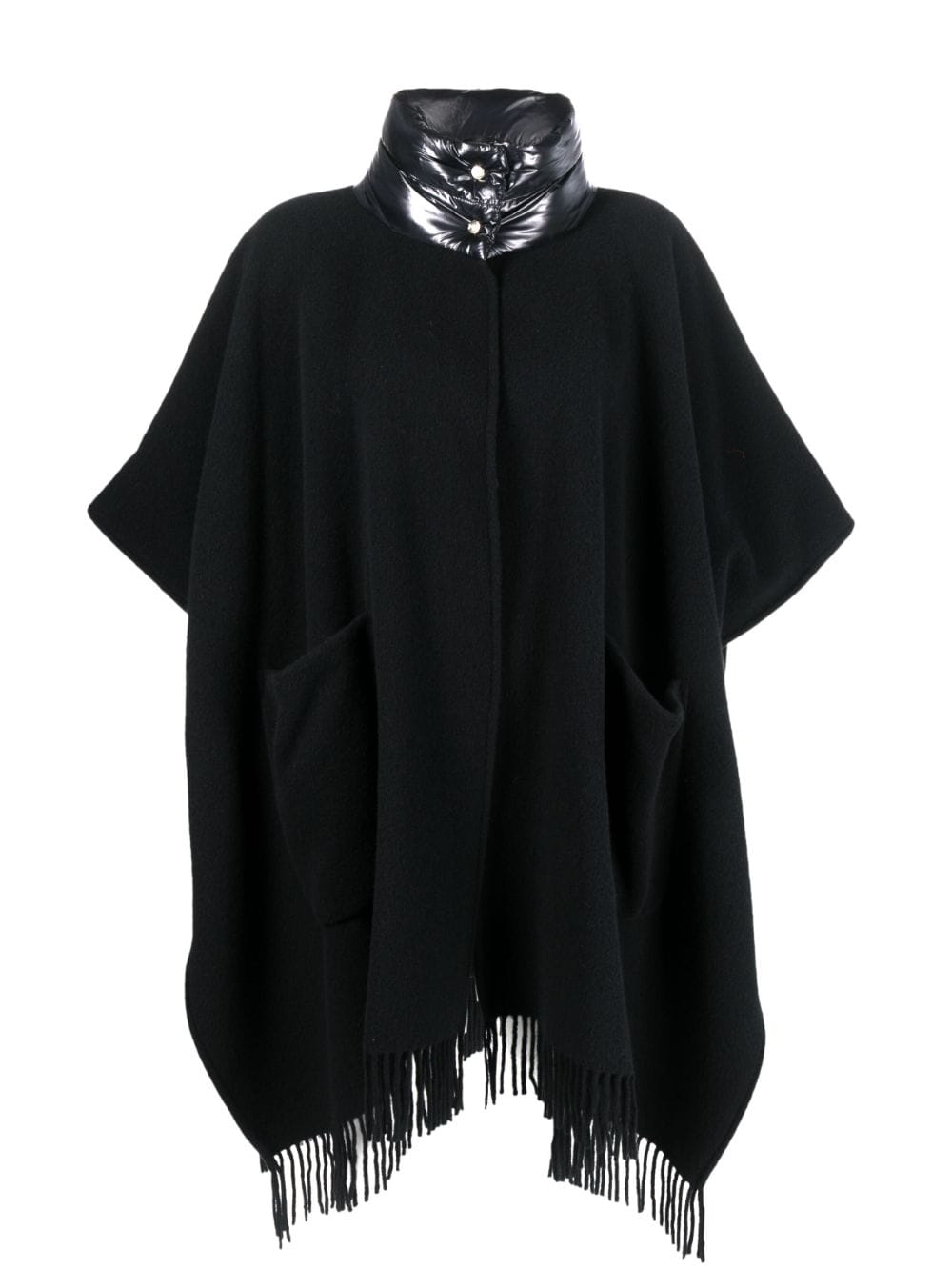 Herno panelled wool-cashmere blend cape - Black von Herno