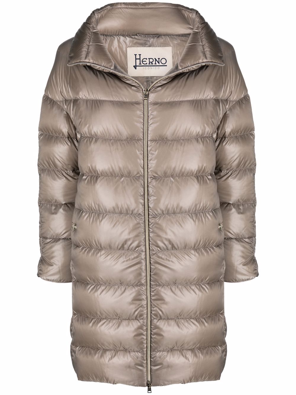 Herno down-feather mid-length coat - Neutrals von Herno