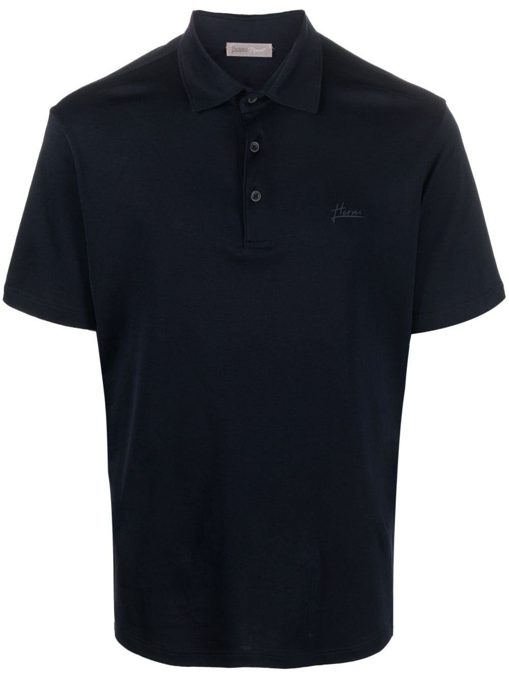 Herno embossed-logo cotton polo shirt - Blue von Herno