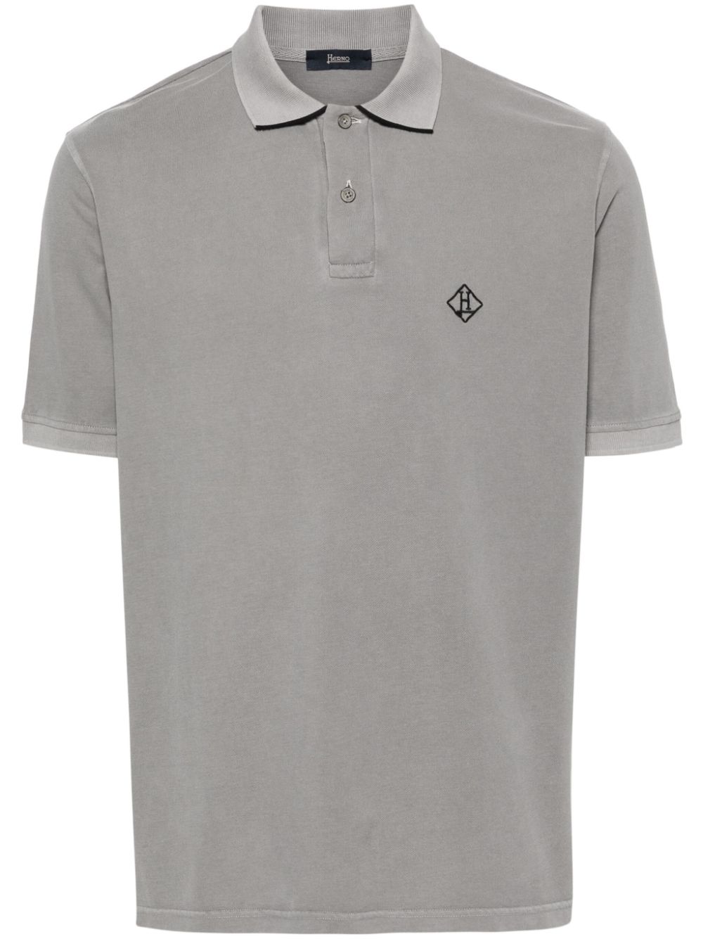 Herno embroidered-logo polo shirt - Grey von Herno