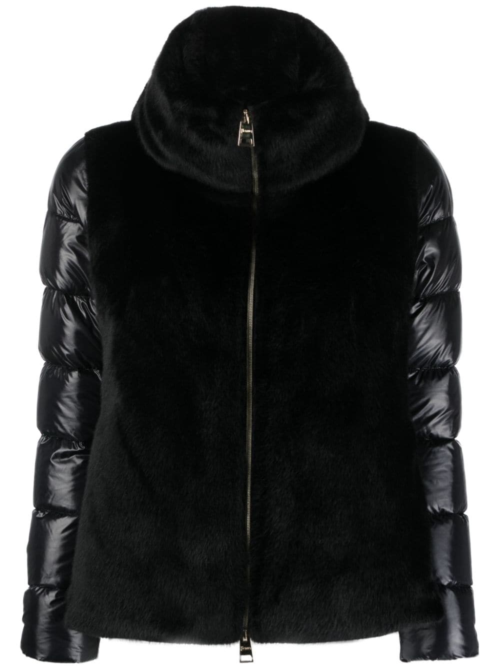 Herno faux-shearling panel quilted jacket - Black von Herno