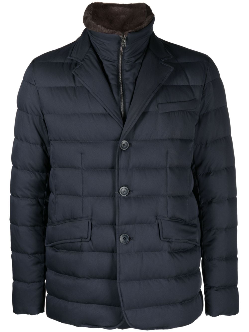 Herno high-neck layered padded jacket - Blue von Herno