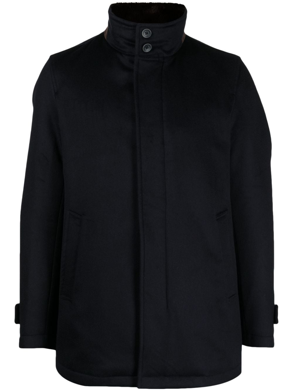 Herno high-neck single-breasted coat - Black von Herno