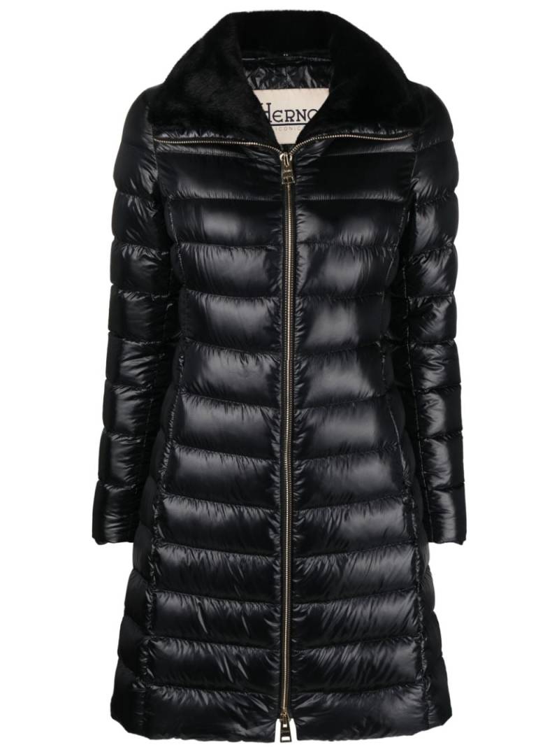 Herno high-shine long padded coat - Black von Herno