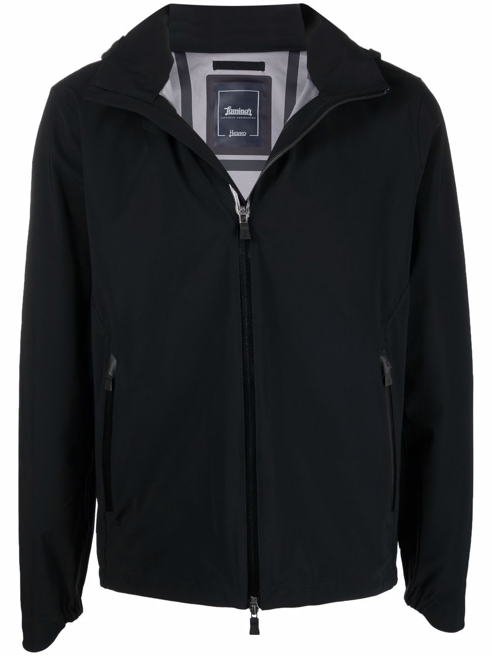 Herno hooded lightweight zip-up jacket - Black von Herno