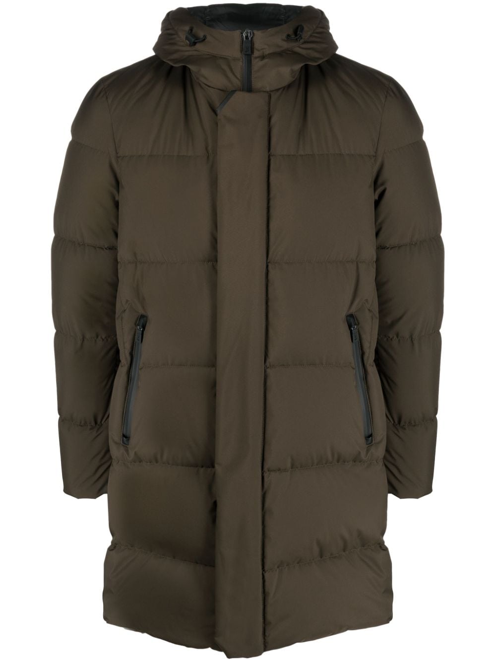 Herno logo-print quilted padded coat - Green von Herno