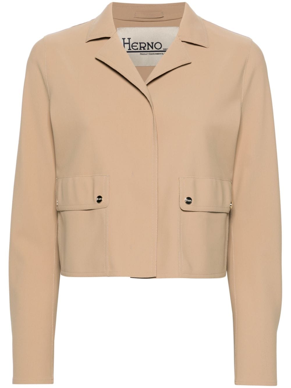 Herno notched-lapels cropped jacket - Neutrals von Herno