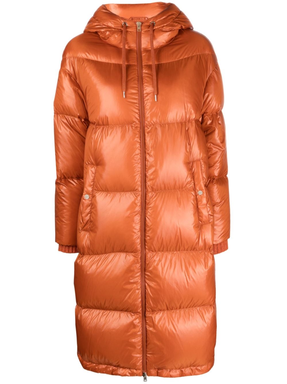 Herno padded zip-up hooded coat - Orange von Herno