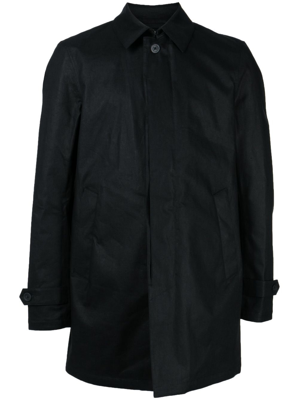Herno plain linen shirt jacket - Black von Herno