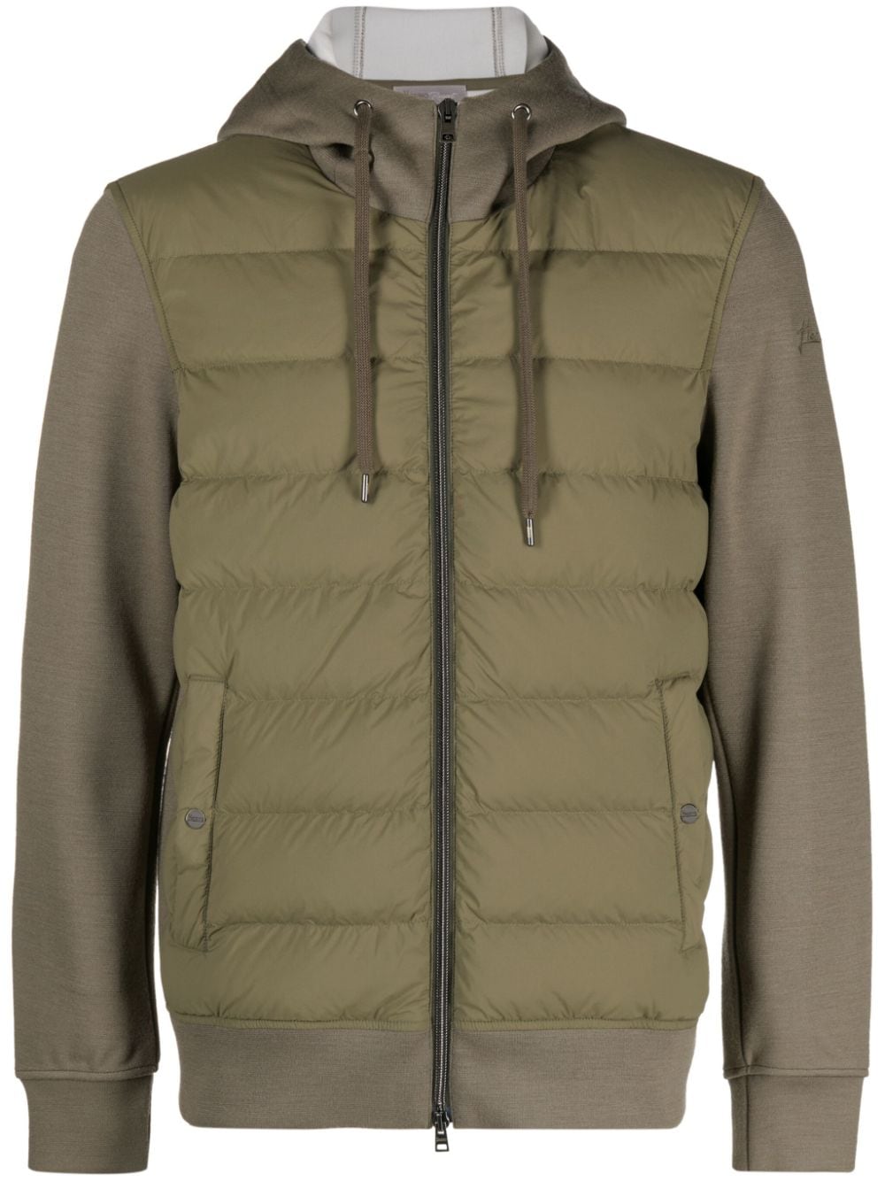 Herno quilted-panel hooded jacket - Green von Herno